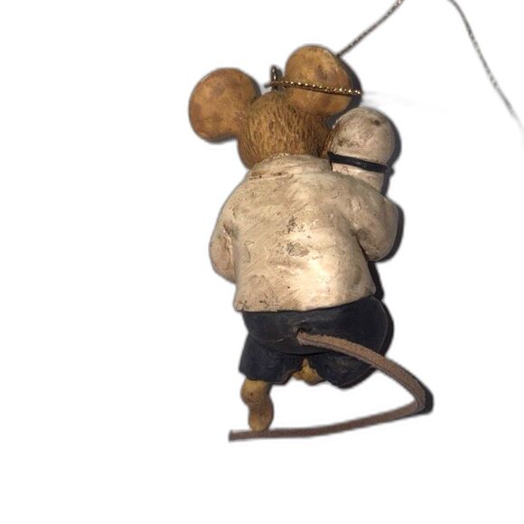 Kurt Adler Christmas Ornament Hole In The Wall Gang Mouse Holding Barber Pole - Picture 5 of 6